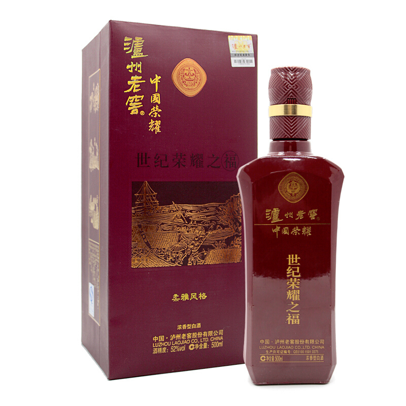 泸州老窖2012年中国荣耀&middot;世纪荣耀之福52度浓香型白酒500ml单瓶装