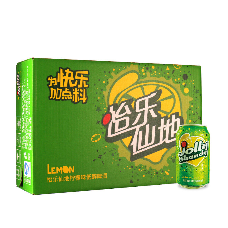 嘉士伯（Carlsberg）怡乐仙地啤酒柠檬味330ml*24听一箱单罐