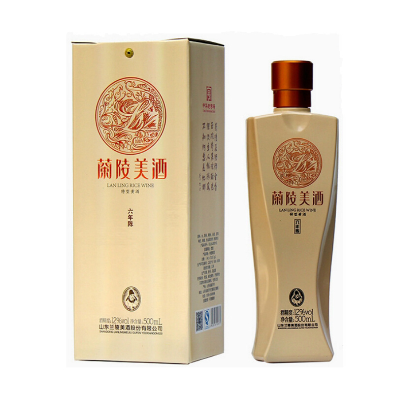 兰陵美酒六年陈黄酒18度500ml单瓶装