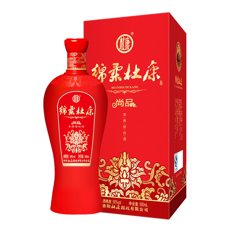 杜康酒绵柔尚品50&deg;度口感浓香型500ml单瓶装