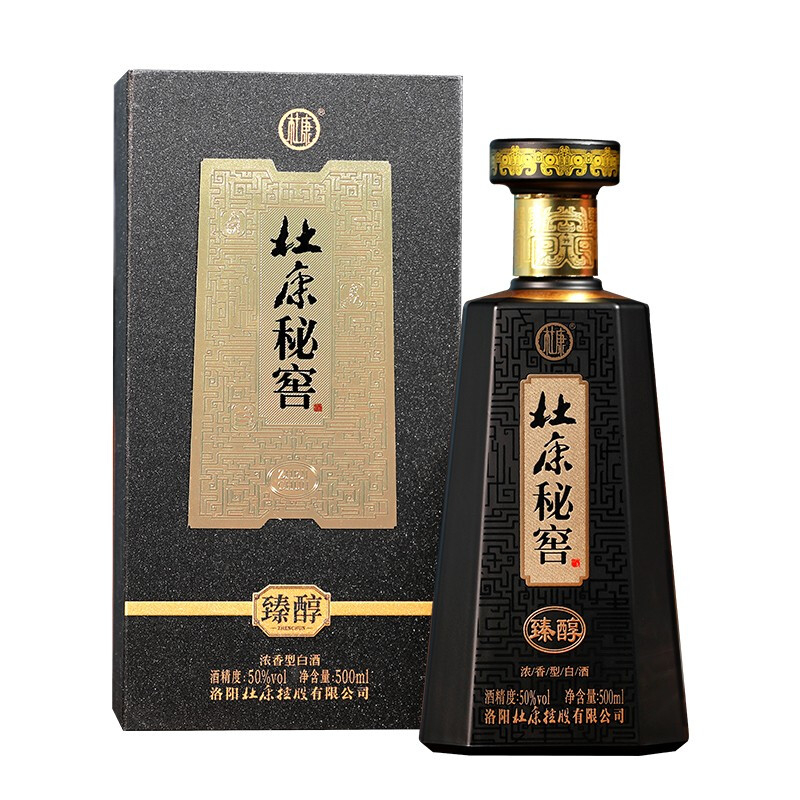 杜康白酒秘窖臻醇口感浓香型50度白酒500ml单瓶装