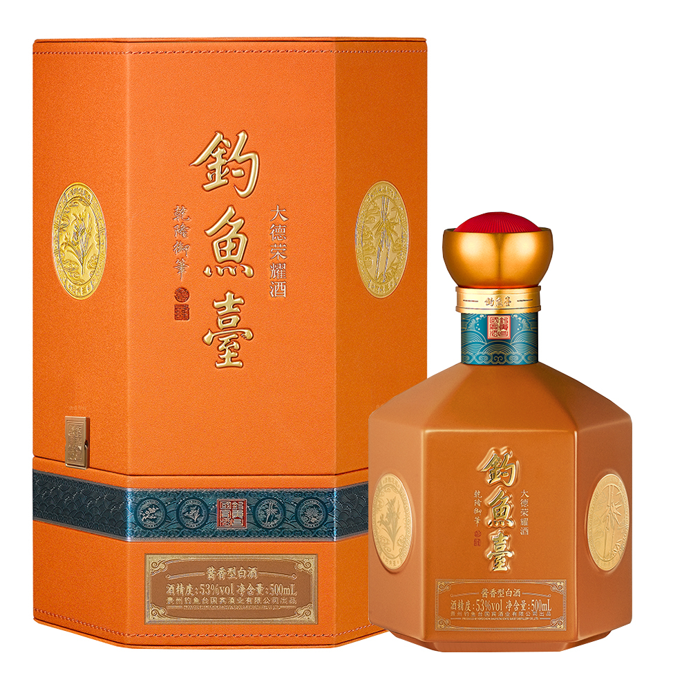 贵州钓鱼台大德荣耀酒53度酱香型500ml单瓶装