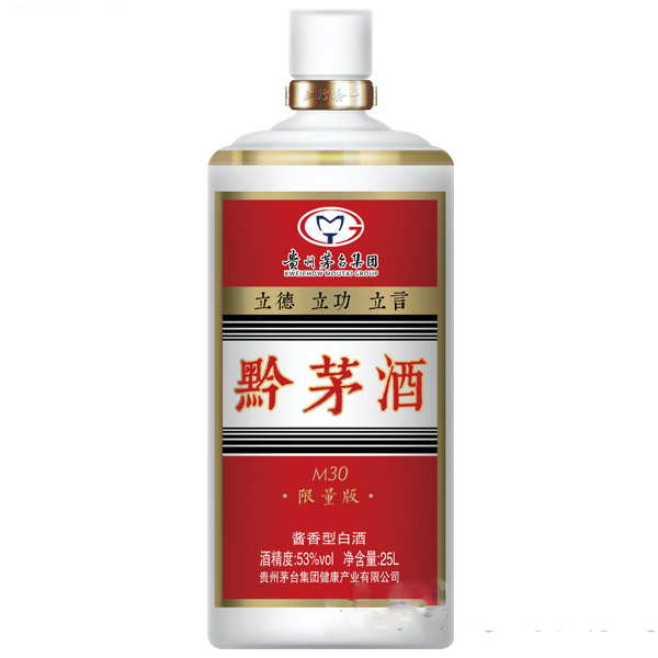 [A]贵州茅台集团黔茅酒M30限量版口感酱香型53度白酒25大瓶装