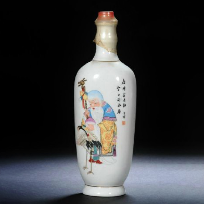 1980年剑南春 寿星白瓷瓶60度 白酒250ml单瓶