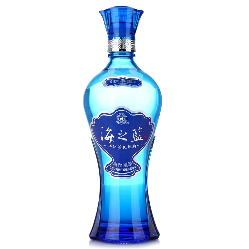 洋&middot;河蓝色经典 海之蓝绵柔型浓香白酒52度375ML
