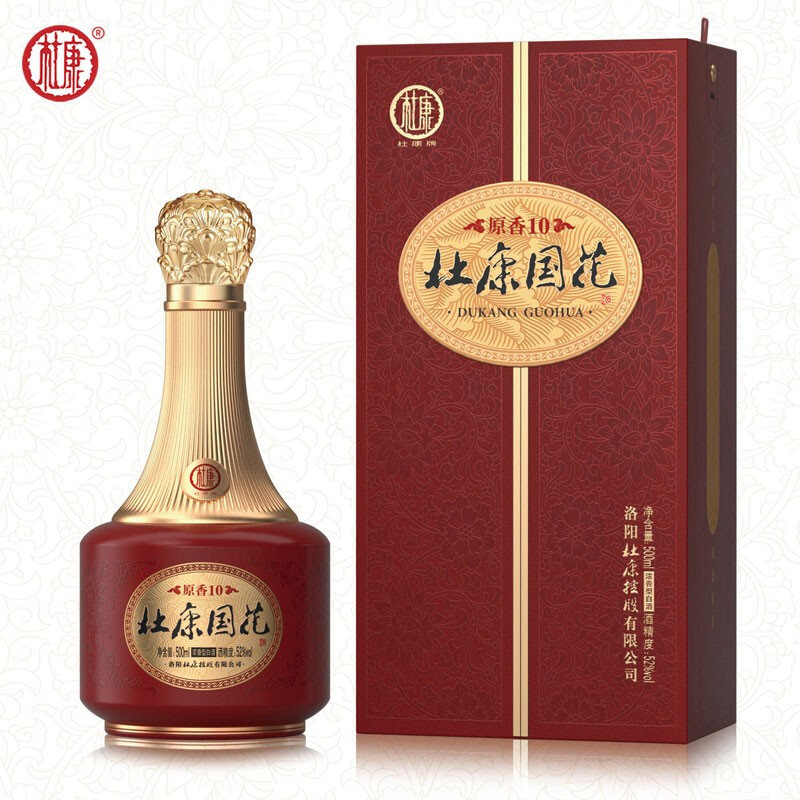 杜康酒国花原香10口感浓香型52度白酒500ml单瓶装