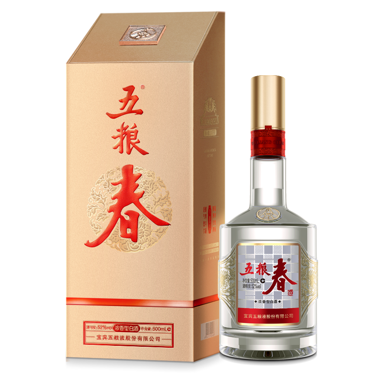 五粮液五粮春第二代口感浓香型52度白酒500ml单瓶装
