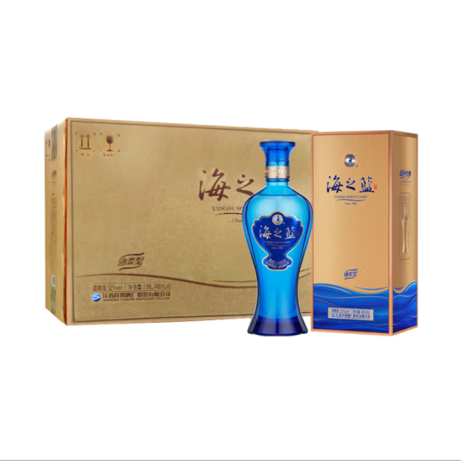 洋河 海之蓝 浓香型白酒 52度 480ml *2礼盒装