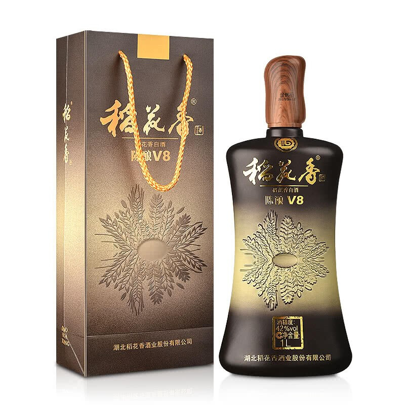 湖北稻花香酒陈酿V8 42度浓香型1000ml单瓶装