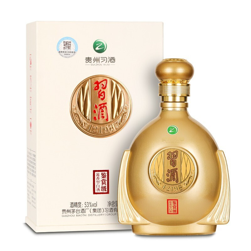 贵州习酒1219淳典鉴赏级白色53度酱香型500ml单瓶装