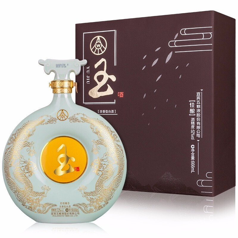 五粮液玉酒佳酿52&deg;度浓香型白酒666ml单瓶装