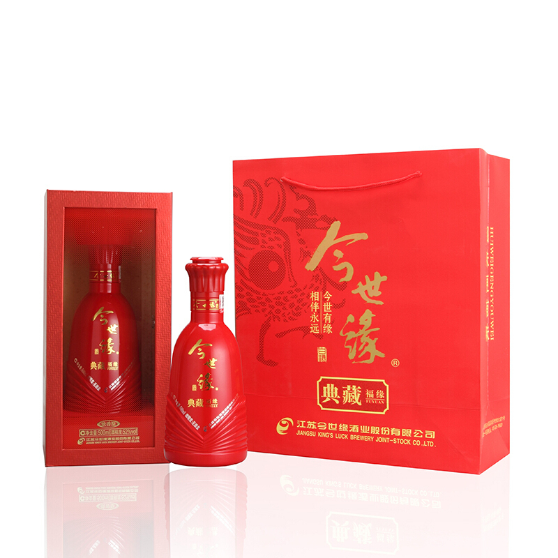 今世缘酒业福缘52&deg;度浓香型500ml单瓶装