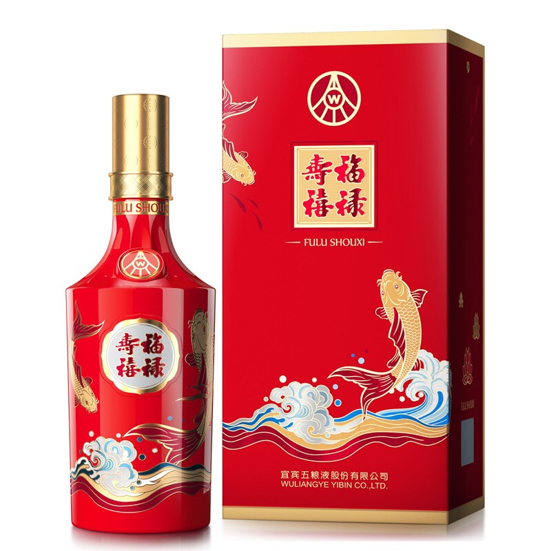 五粮液福禄寿禧精制（连年有余）52度浓香型白酒500ml单瓶装