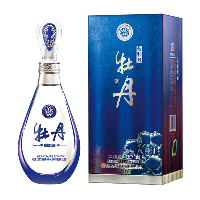 江苏省双沟酒牡丹系列精装蓝牡丹42度浓香型500ml单瓶装