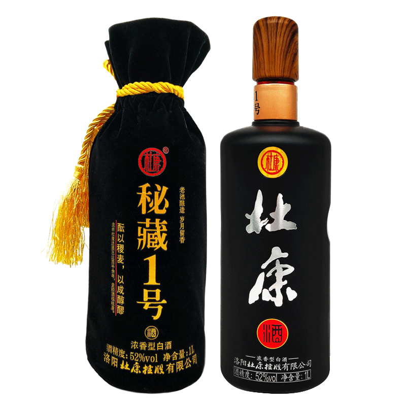 杜康秘藏1号52&deg;度浓香型白酒1000ml单瓶装