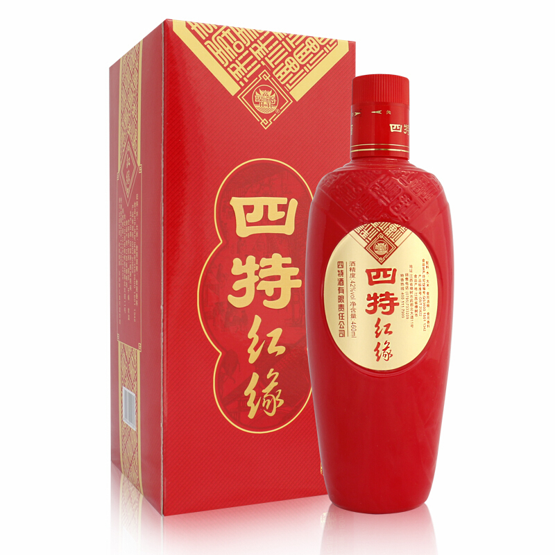 江西省四特酒2015年红缘42度特香型白酒460ml单瓶装