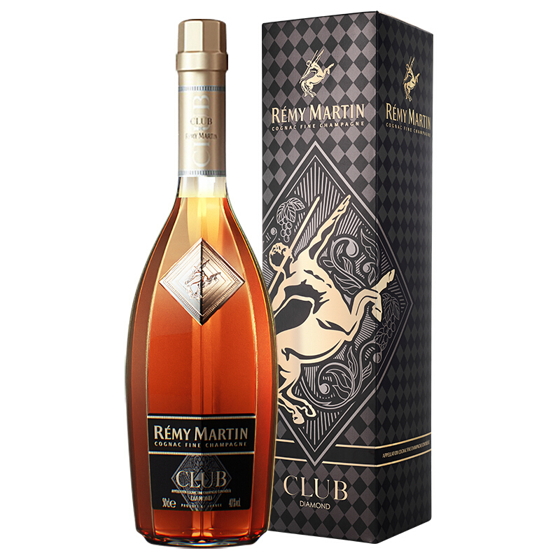 人头马（R&eacute;myMartin）洋酒CLUB优质香槟区干邑白兰地菱烁限量版500ml单瓶装