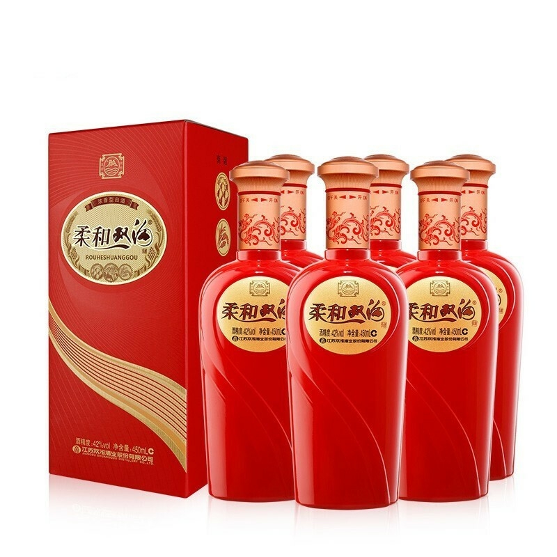 双沟柔和双沟红精品52度浓香型白酒450ml