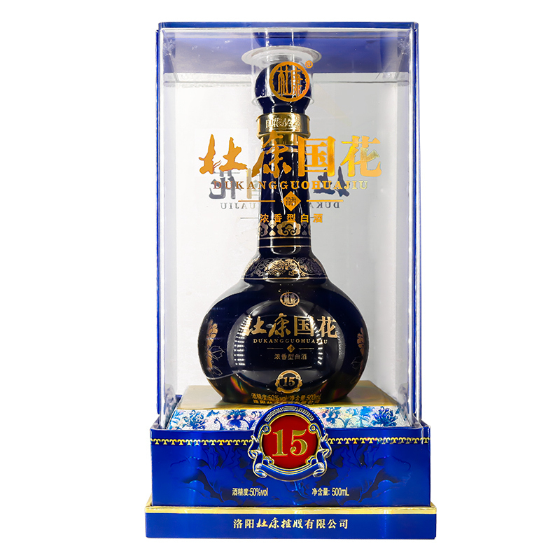 [A]杜康酒国花15年口感浓香型50度白酒500ml单瓶装
