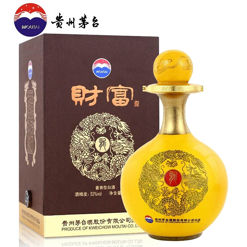 贵州茅台集团财富龙酒坛装口感酱香型53度白酒1000ml坛装