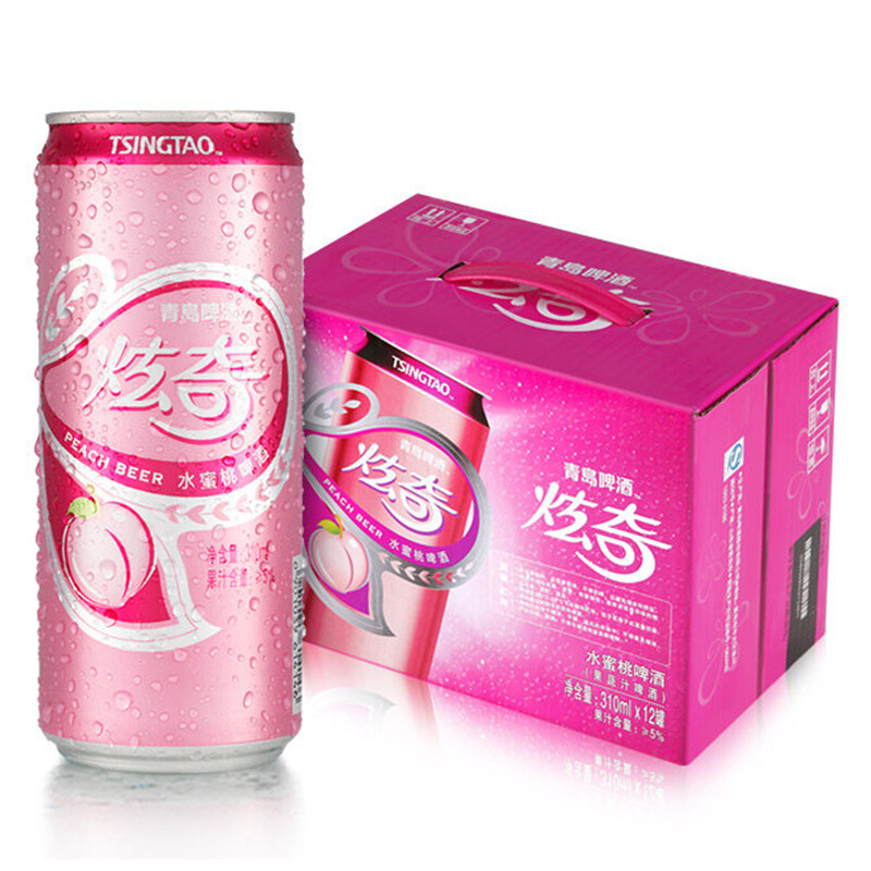 青岛啤酒（Tsingtao）11度炫奇水蜜桃罐啤310ml一听