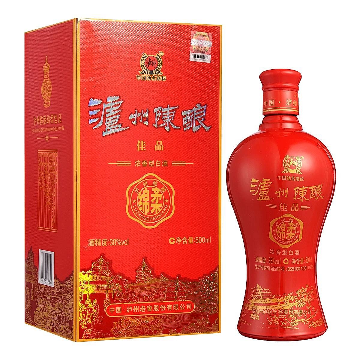 四川泸州老窖泸州陈酿绵柔佳品口感浓香型52度白酒500ml单瓶装