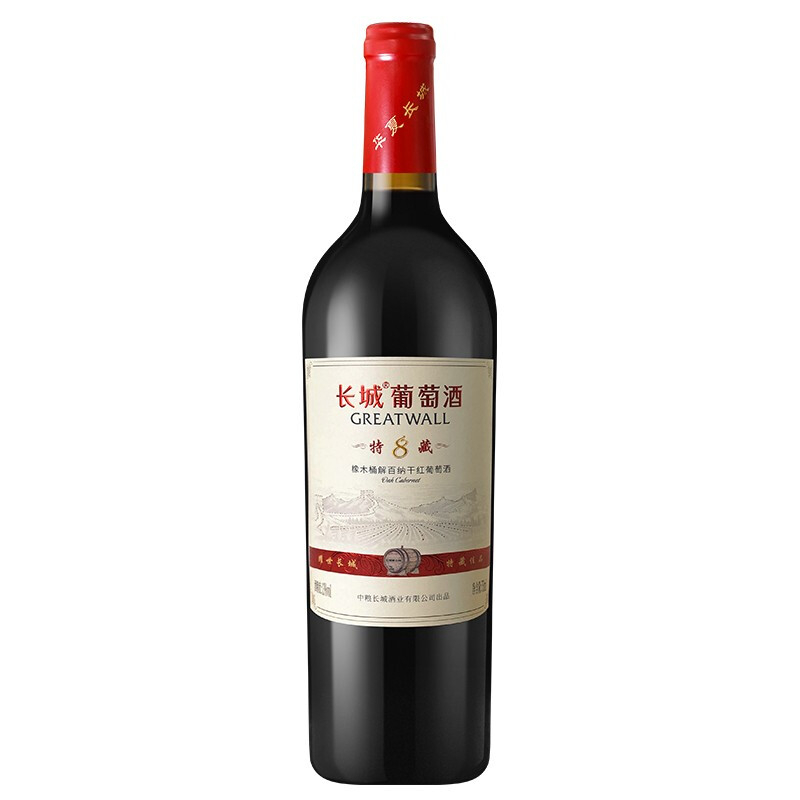 长城红酒特藏8年橡木桶解百纳干红葡萄酒750ml单只装