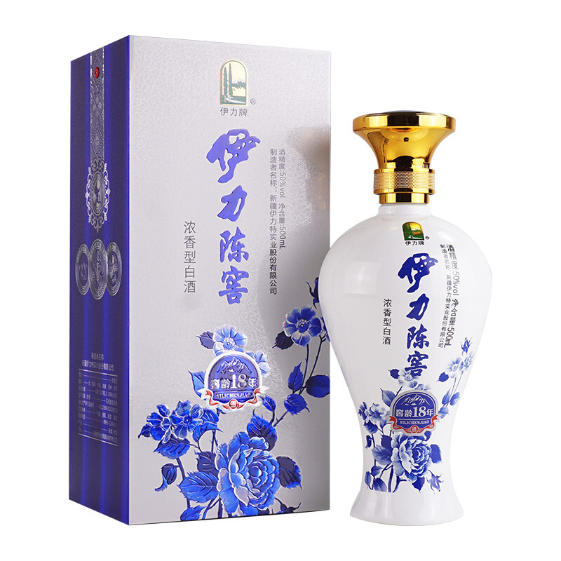 伊力特陈窖窖龄18年蓝花50度浓香型500ml单瓶