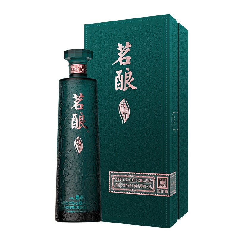 泸州老窖茗酿&middot;萃绿流通版52度浓香型白酒500ml单瓶装