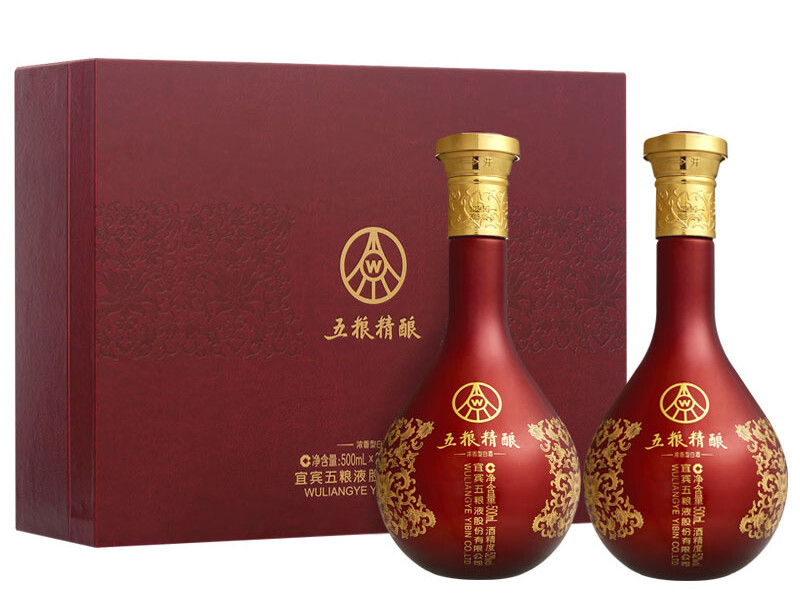 五粮液五粮精酿礼盒52度浓香型白酒500ml礼盒装