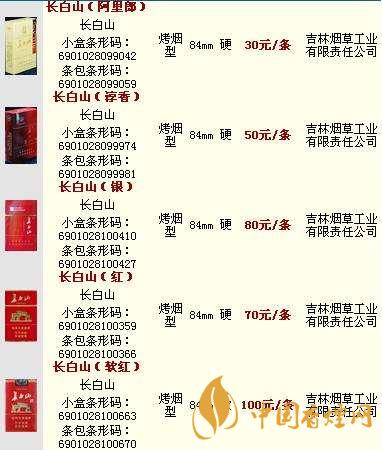 白山桂花硬盒香烟价格2020 白山香烟小盒价格