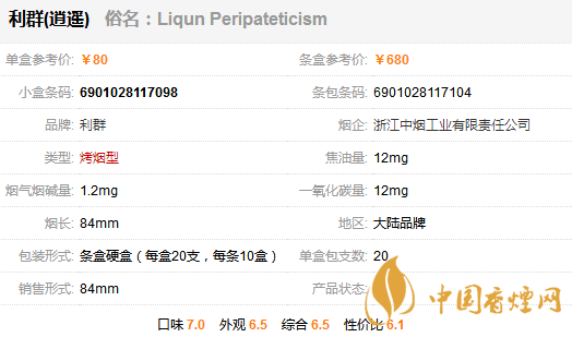 利逍遥香烟价格表图 利逍遥口感品析