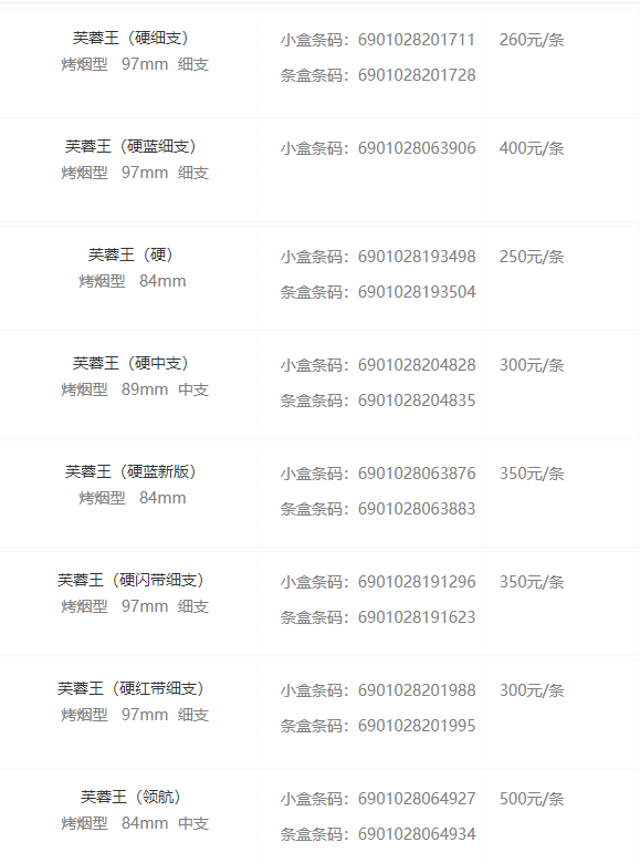 湖南价格表和图片大全 湖南多少钱一包