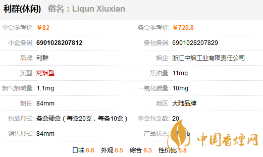 利休闲多少钱一包 利休闲香烟价格表图