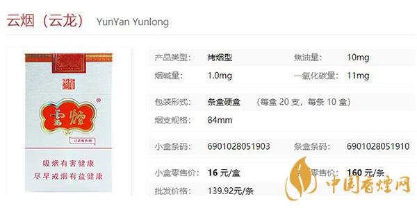 云烟云龙怎么样 云烟云龙多少钱一包