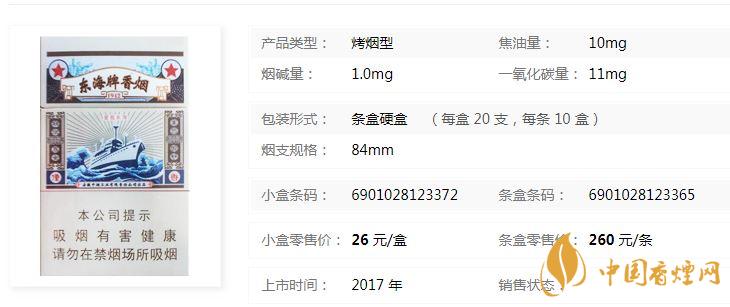 黄山东海牌香烟价格多少钱?黄山东海牌价格及图片