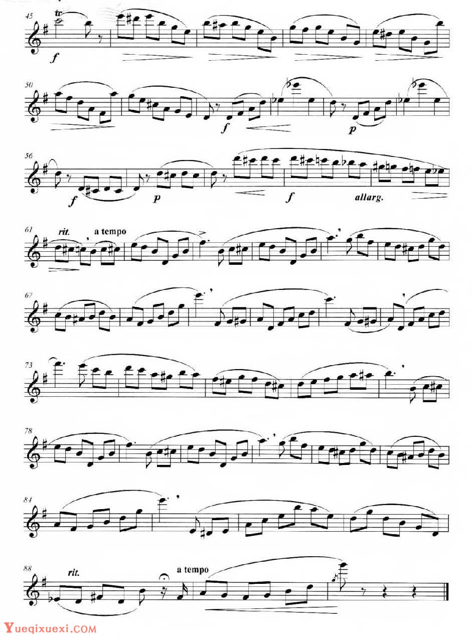 长笛独奏练习曲37《科勒 曲》