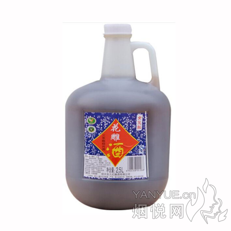 女儿红三年陈绍兴花雕酒15°  2.5L