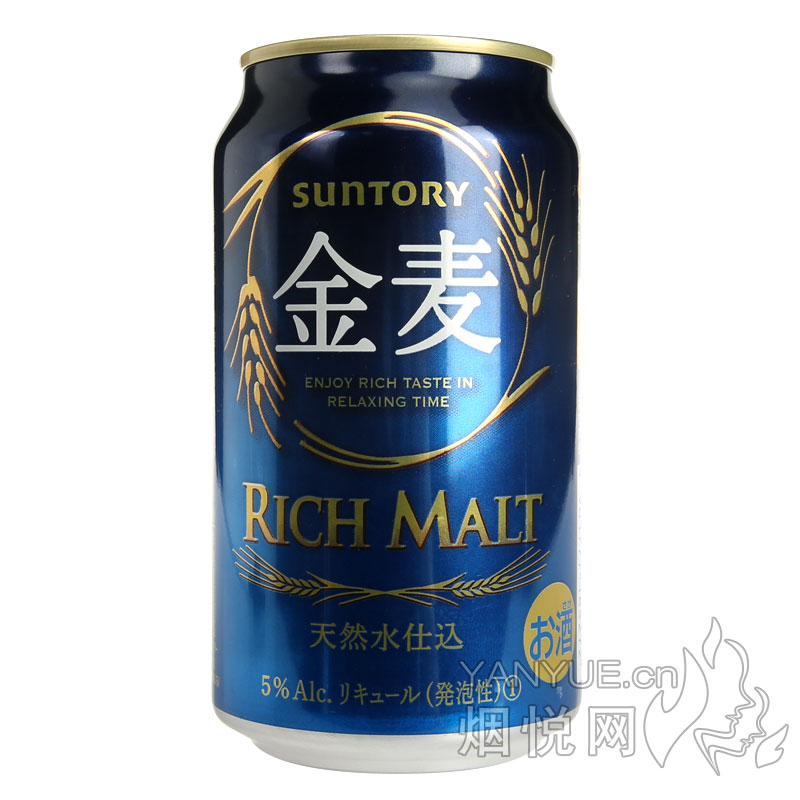 三得利蓝金麦生啤酒5° 350ml