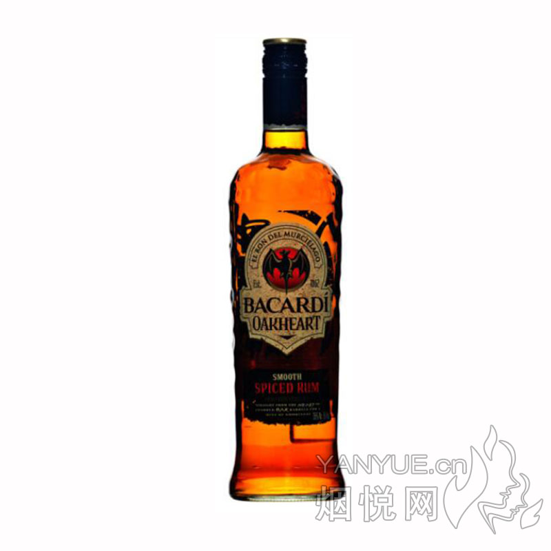 百加得橡木心辛香朗姆酒35°  750ml