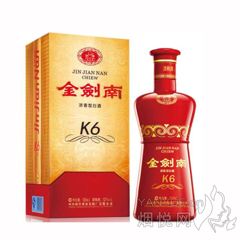 剑南春金剑南K6白酒52°  500ml