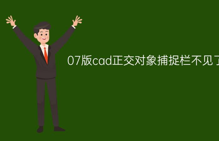 07版cad正交对象捕捉栏不见了