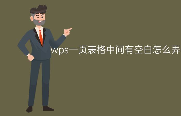 wps一页表格中间有空白怎么弄掉