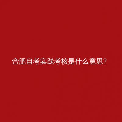合肥自考实践考核是什么意思?