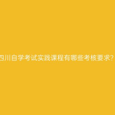 四川自学考试实践课程有哪些考核要求?