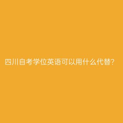 四川自考学位英语可以用什么代替?