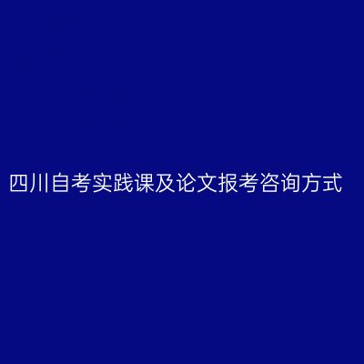 四川自考实践课及论文报考咨询方式