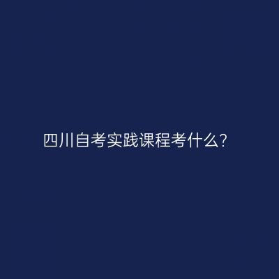四川自考实践课程考什么?