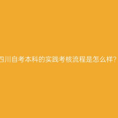 四川自考本科的实践考核流程是怎么样？