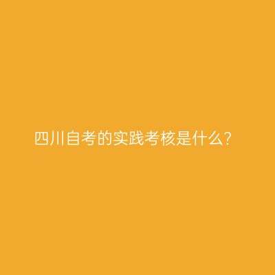 四川自考的实践考核是什么?